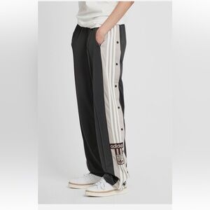 Adidas Black Joggers with Gray Stripes